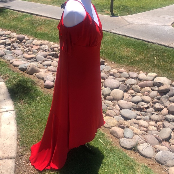 PS PerSeption Beautiful Asymmetrical Red Dress with Spaghetti Straps!! Size 1X - Picture 5 of 11